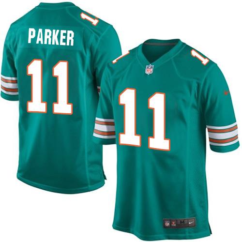 Nike Dolphins #11 DeVante Parker Aqua Green Alternate Youth Stitched NFL Elite Jersey
